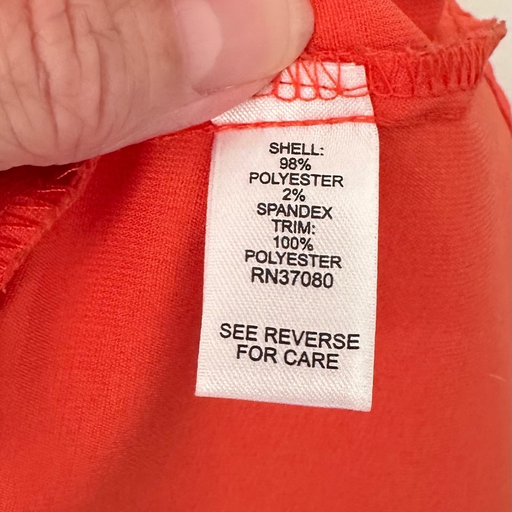 Cato Plus Size 22/24W Sleeveless Ruffle Top Burnt Orange Scoop Neck Keyhole Back - Picture 8 of 8